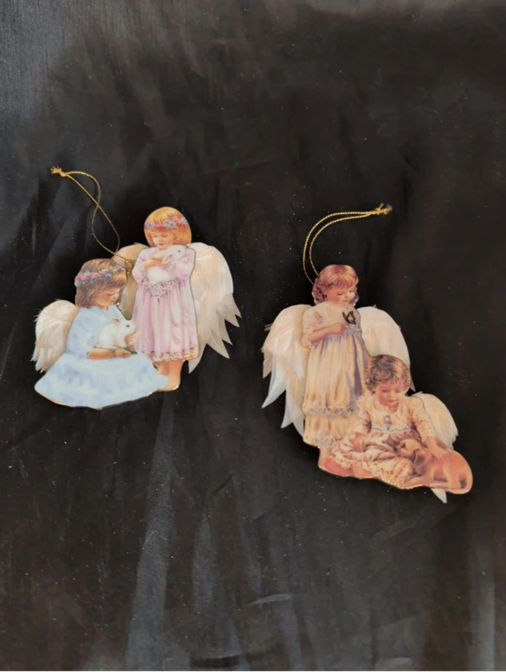 Lot of two Bradford ed. celestial companion Angel ornaments